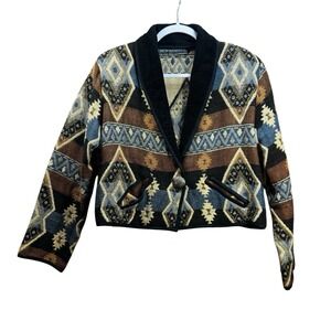 New Identity Tapestry Jacket Women's S Vtg 90's Aztec Southwest Western